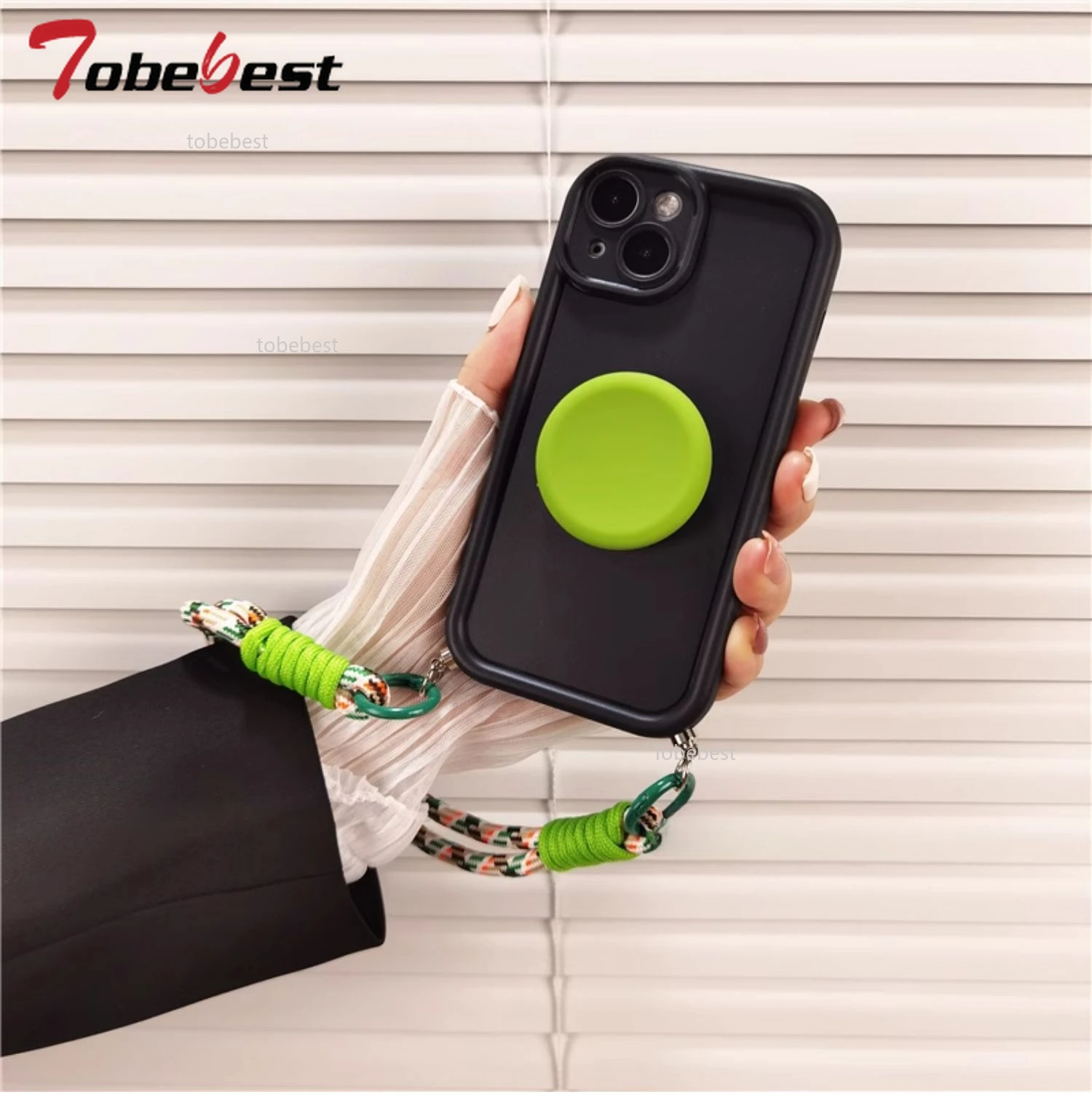 Candy Color Crossbody Phone Holder Case with Lanyard and Wrist Strap Cover