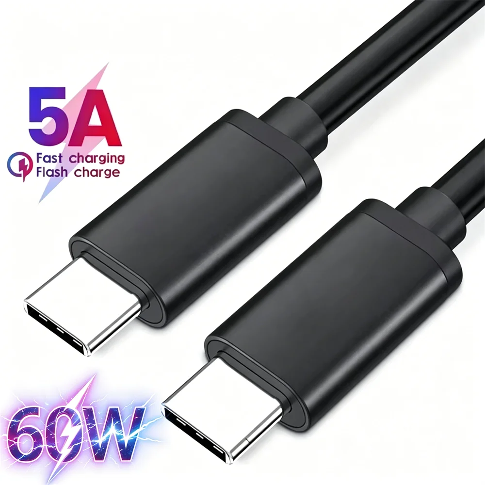 0.3m/0.5m/1m/1.5m/2m 60W 타입 C to 타입 C 고속 충전 휴대폰 데이터..