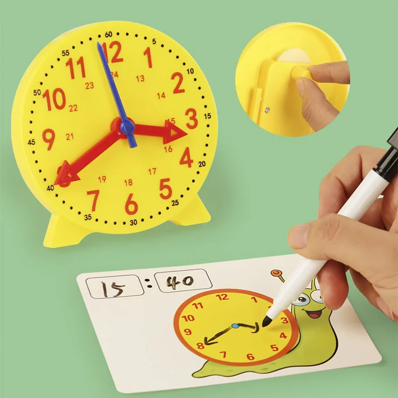 Children Montessori Clock Educational Toys Hour Minute Second Cognition Matching Puzzle Toys Kids Early Preschool Teaching Aid 3
