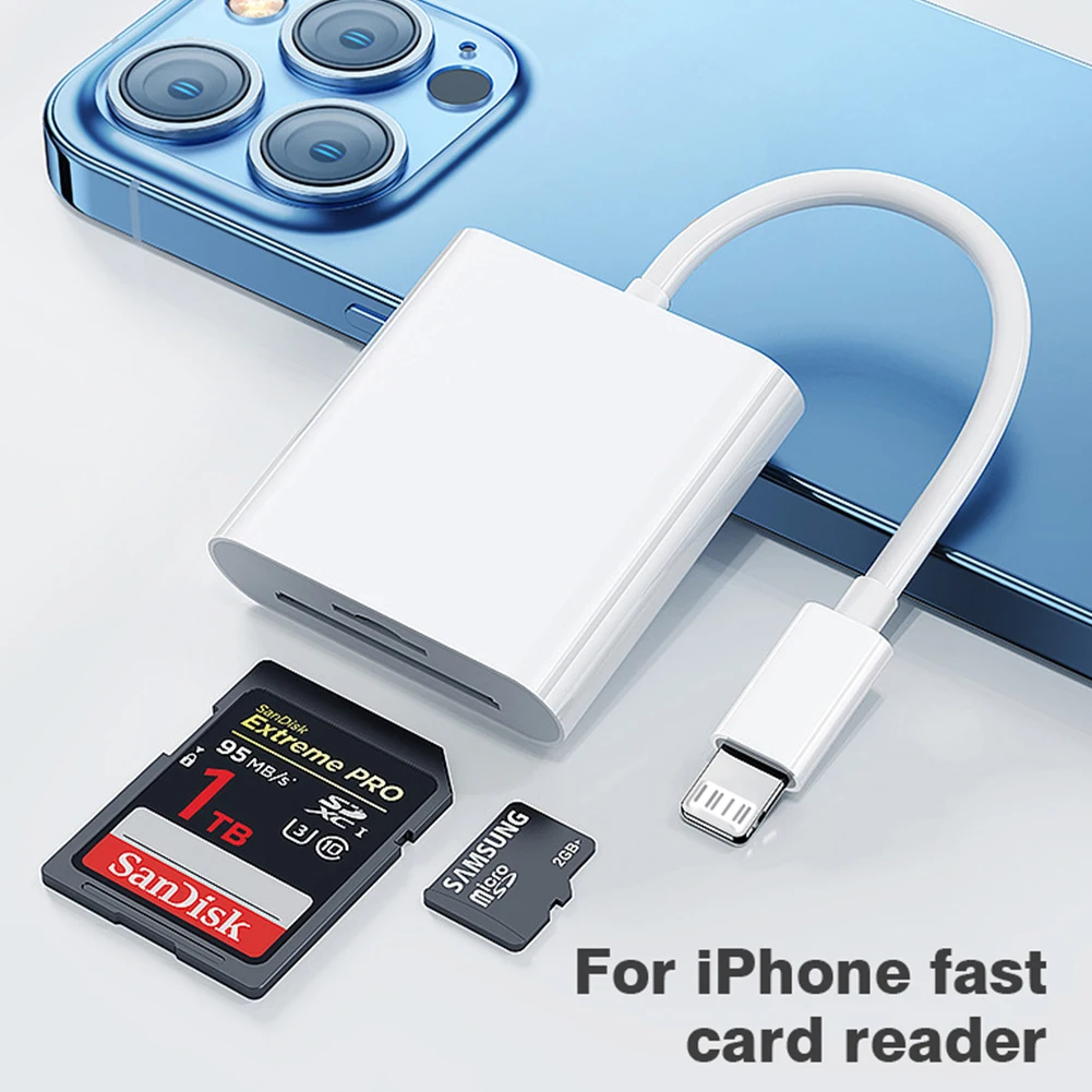 Card Reader Byscoon 2 in 1 USB lightning to TF SD for Apple iPhone 14 13 12 Pro Max 3.0 OTG Adapter Camera Photo Data Converter