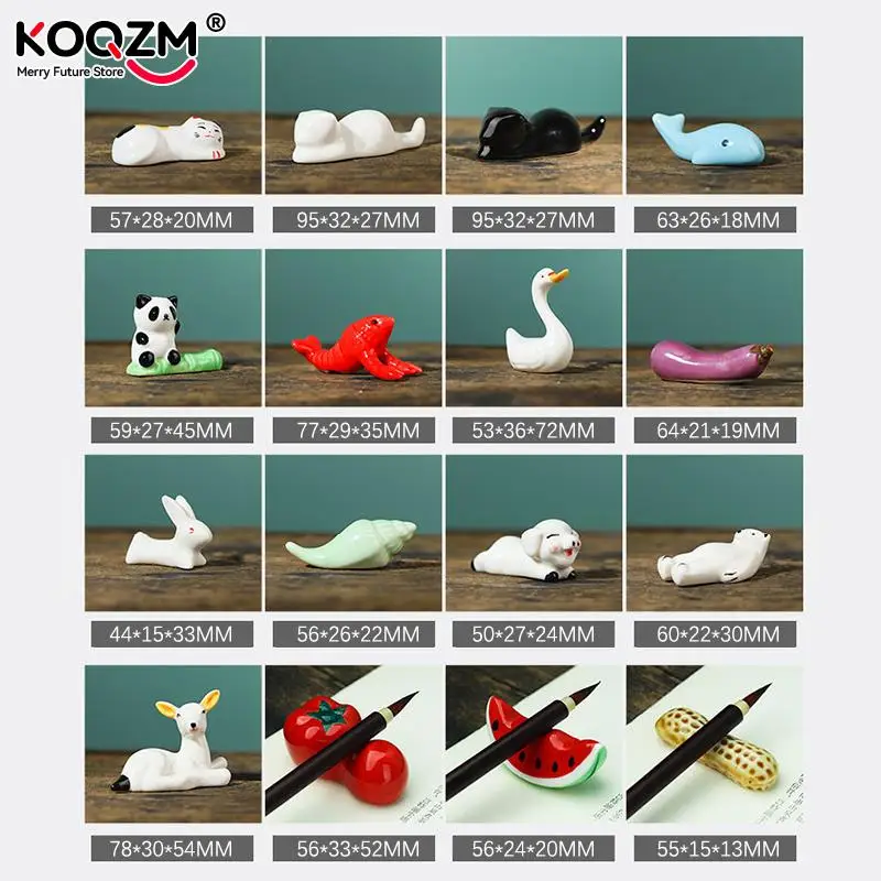Color Palette Cute Animal Ceramic Paint Brush Pen Holder Palette