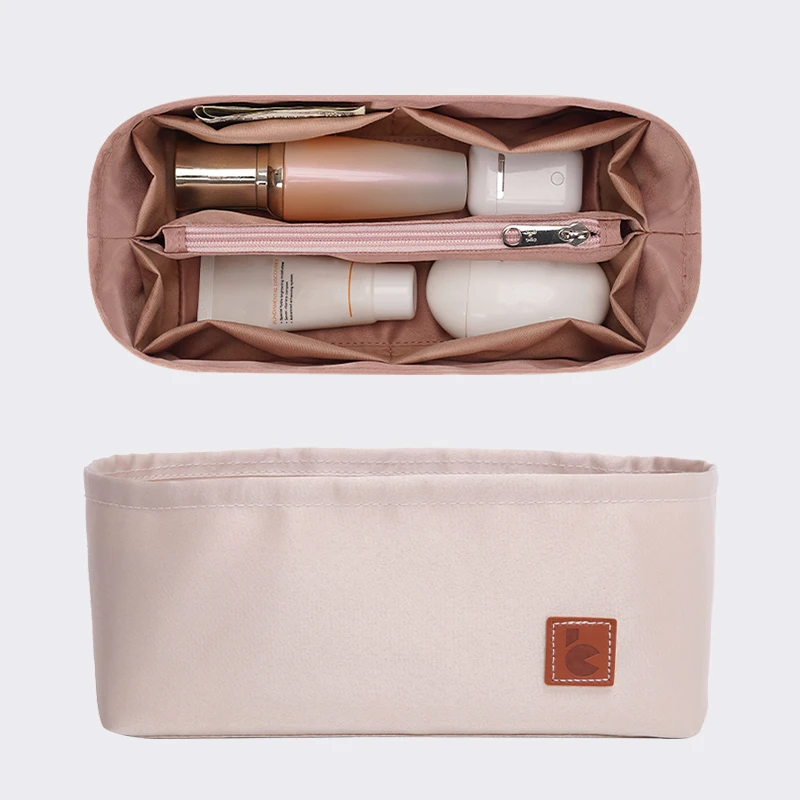 Satin Felt Insert Bag Organizer for H-Birkin Bags 25 30 35 Handbag Organizer Portable Cosmetic Women Bag Travel Purse Organizer