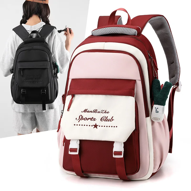 

Teenagers School Bags for Girls Middle Student Backpack Women Nylon Casual Campus Bagpack