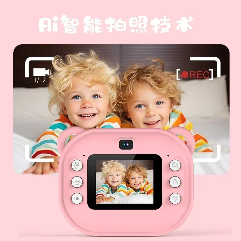 Children Digital Camera Instant Print Kids Thermal Print Camera Instant Photo Printing Video Toys 32G Memory Card