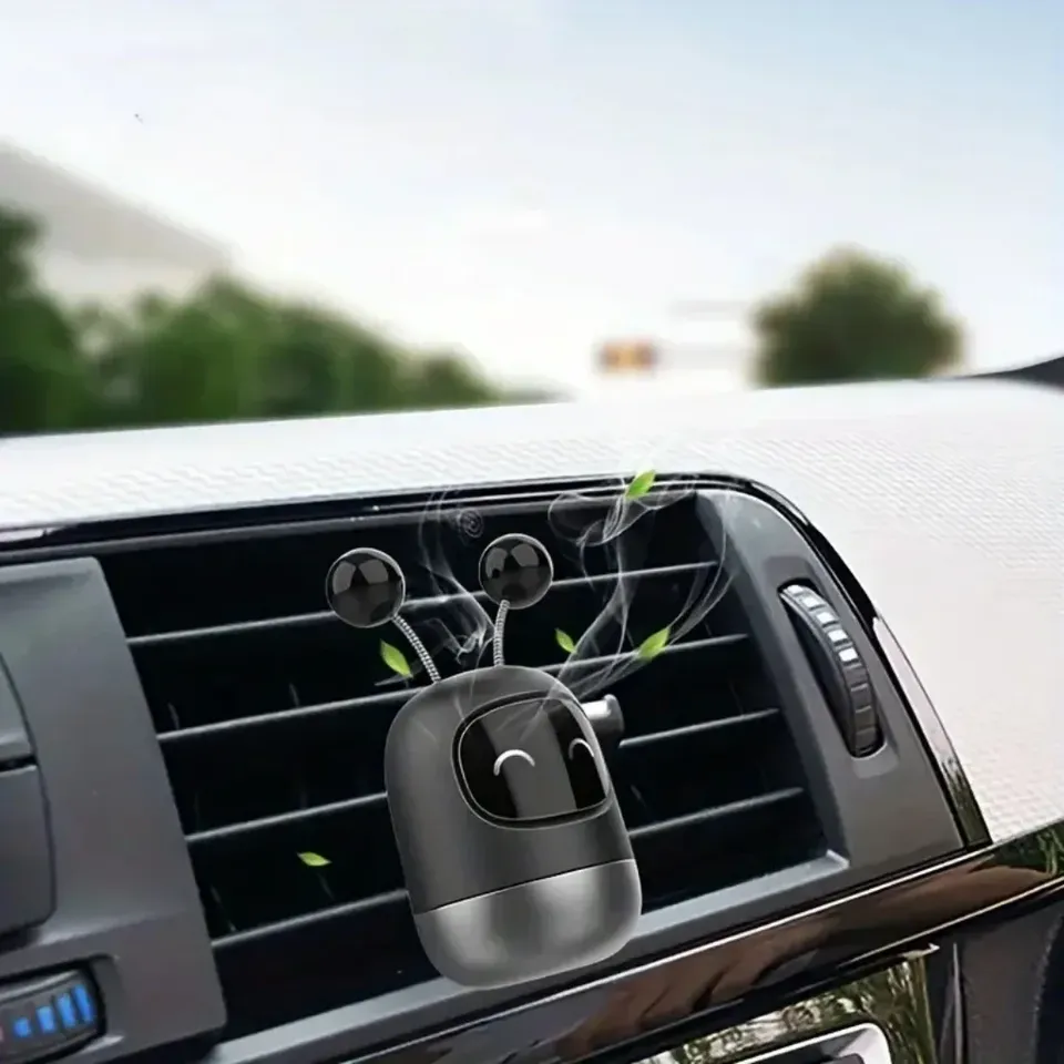 1pc Sending Three Pasting Vehicles Aromatherapy Vehicles Black Internal Vents Robot Decorative Accessories Solid Spice Paste