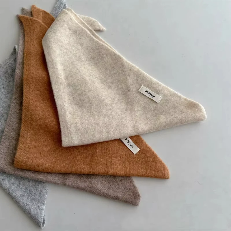 Baby Scarf Wool Scarf Winter Wool Baby Scarf Warm Cashmere Triangle Neckerchief Shawl Solid Color Kids Boys Girls Drool Saliva Towels