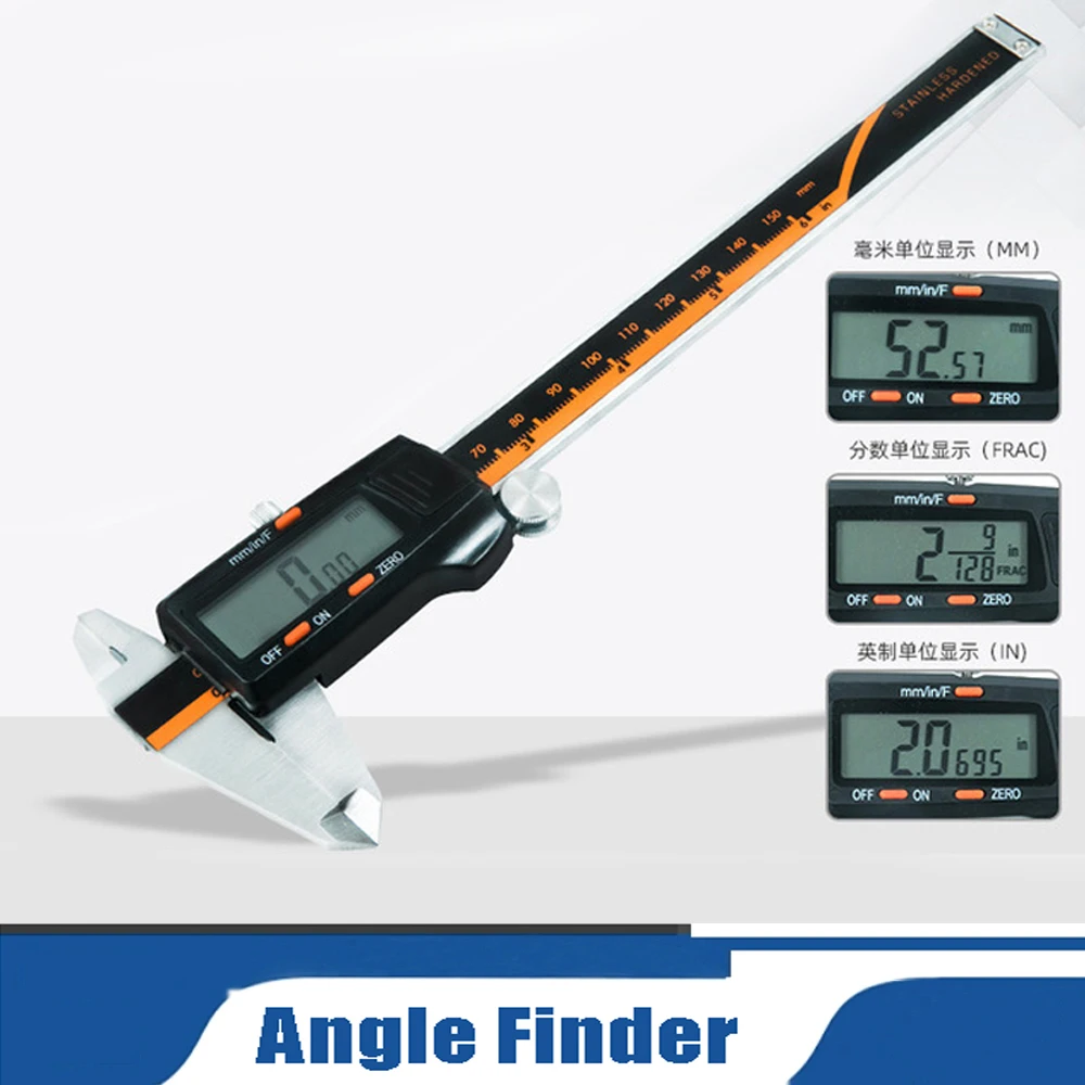 

Fractions/Inch/Metric Conversion Measuring Tool Length Width Depth Inner Diameter Outer Diameter 150mm Digital Vernier Caliper