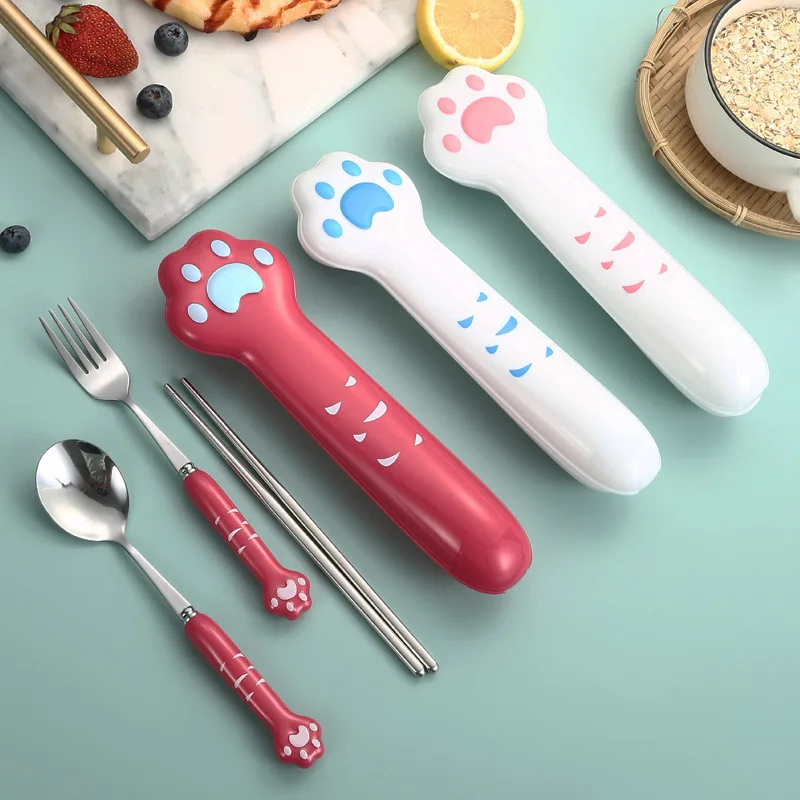 3-in-1 Cat Paw Cutlery Set