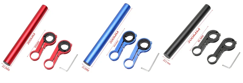Description Picture 3 of item1Pcs 10/20/30cm Bicycle Handlebar Extended Bracket Bike Headlight Mount Bar Computer Holder Lamp Support Rack Alloy Fiber Stand