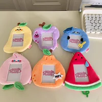 MINKYS Kawaii Fruit Series Fluffy 3 inch Kpop Photocard Holder Photo Card Holder Bag Pendant School Stationery 1
