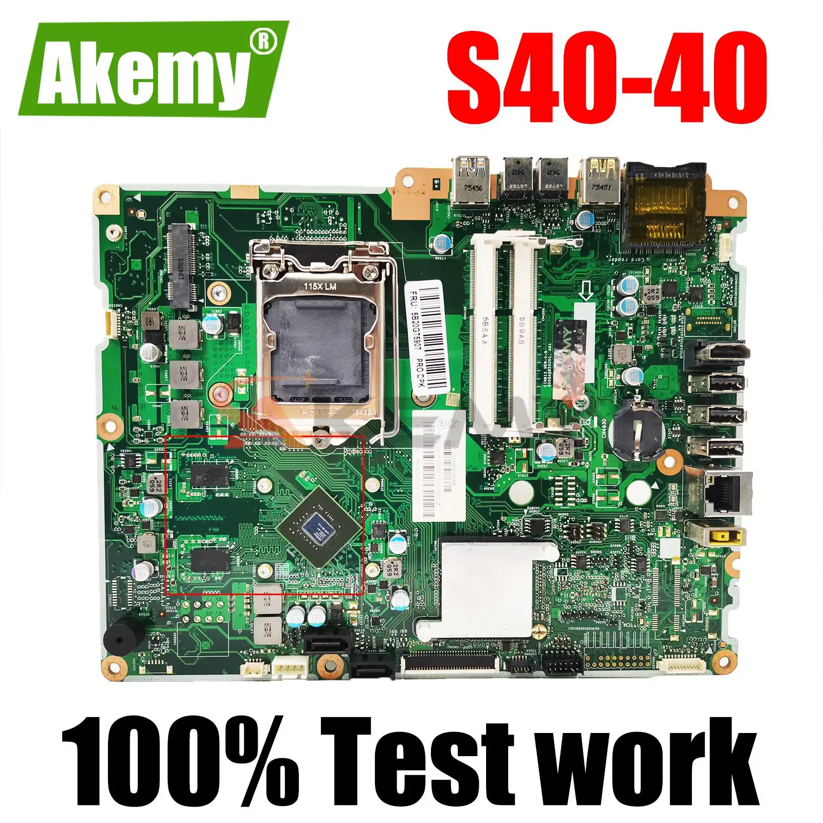 

5B20G92729 Motherboard 6050A2626201 N15V-GM-S-A2/2G for Lenovo Ideacentre S40-40 AIO Desktop NoteBook Laptop Mainboard Tested