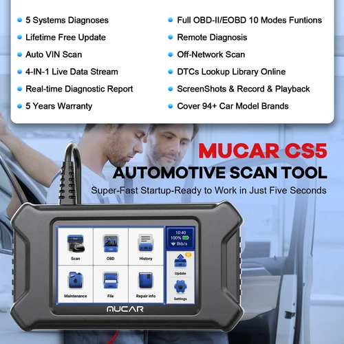MUCAR 자동차 진단 도구, 최고의 자동 진단 도구, 코드 리더, 5 시스템, 평생 무료, CS5 OBD2 스캐너 2
