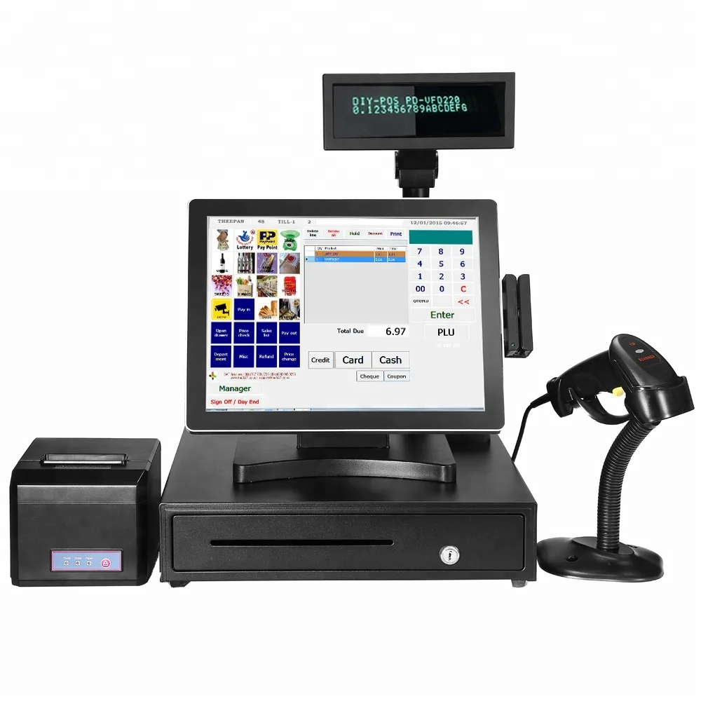 

Aluminum 15inch POS Machine/cash register with touch screen