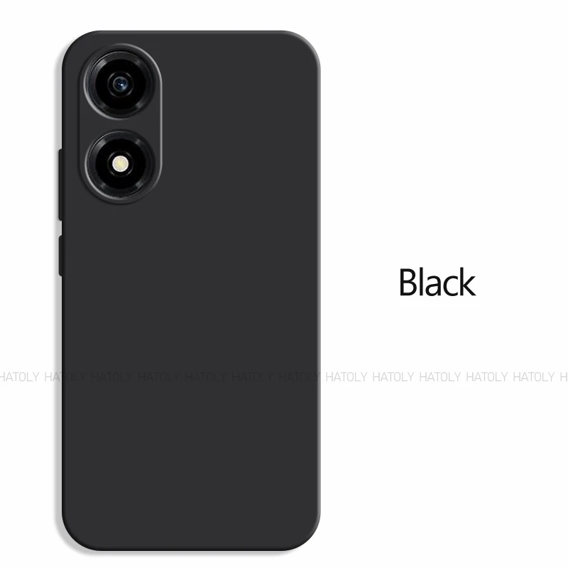 HGJTFANY Custodia + Vetro Temperato per Honor X5 Plus (6.56), Ultra Sottile Nero Morbido TPU Silicone Bumper Case Cover con Pellicola Protettiva per Honor X5 Plus - Camelia