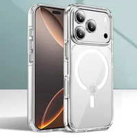Crystal Transparent for Magsafe Magnetic Case For iPhone 17Air 17 17Pro 17Pro Max Clear Shockproof Cover for Wireless Charge - Image 2
