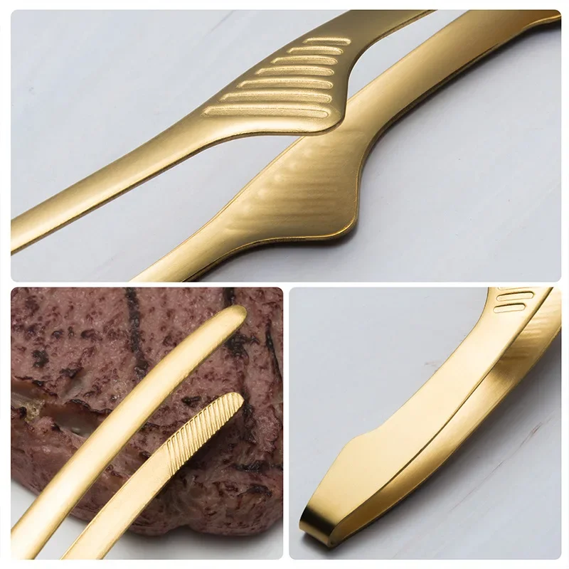 Stainless Steel Tongs Stainless Steel Food Tongs Food Chief Tongs BBQ Tweezer Clip Portable for Picnic Barbecue Cooking Kitchen Clip