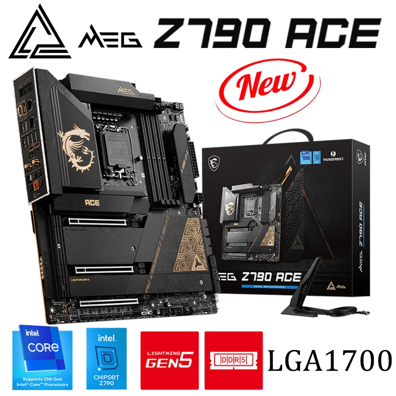 

Материнская плата MSI Мег Z790 ACE LGA 1700, поддержка процессора Intel 12th 13-го поколения i3 i5 i7 i9 Intel Z790, материнская плата DDR5 7800 + МГц WiFi 6E, Новинка Игровые материнские платы поддерживают процессоры