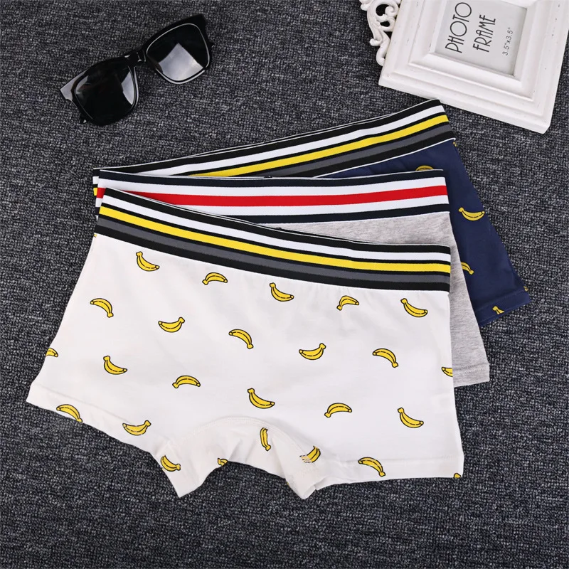 

Women's Cotton Briefs Combed Cotton Stretch Lady's Briefs Neutral Boy Boxer Shorts Cartoon Banana Print Extra Size M-2XL