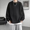 Autumn Winter O-Neck Sweater Men Loose Knit Pullovers Solid Color Casual Knitted Sweater Mens Streetwear Pullovers Plus Size 8XL 6