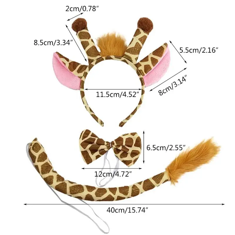 Giraffes Hair Hoop Plush Giraffes Headband Giraffes Headwear Headband For Women Girl Cartoon Plush HairBand Headdress images - 6