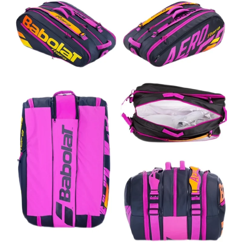 Babolat Pure Aero Rafa 12 Pack Tennis Bag - Yellow/Pink/Blue