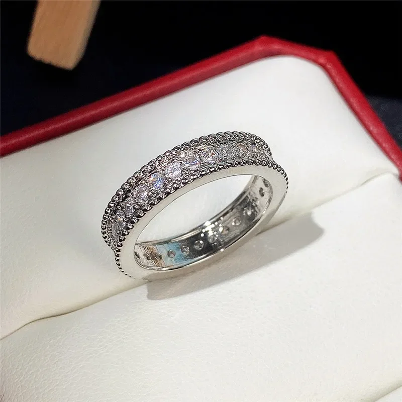 Womens Ring Brilliant Cubic Zirconia Wedding Party Daily Wearable Jewelry