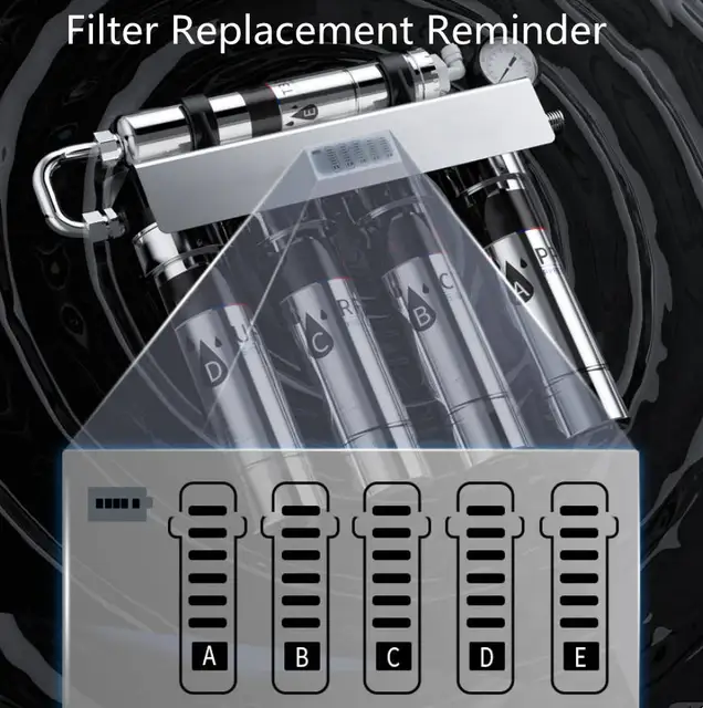 เครื่องกรองน้ำ EIREE Household ขนาด 0.01 ไมโครเมตร 5 ขั้นตอน ระบบกรองน้ำแบบอัลตร้าฟิลเตรชั่น (UF) สำหรับน้ำดื่ม ช่วยกำจัดสิ่งสกปรกและกลิ่น 3