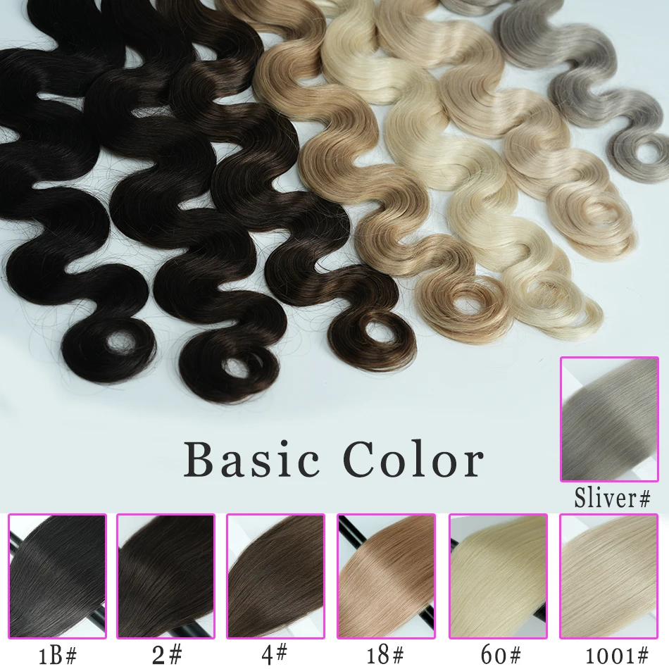 Body Wave Itip Hair Extensions #P4/27 Brown Highlight with Blonde Human Hair Extensions Keratin I Tip Cold Fusion 50/100 Strands