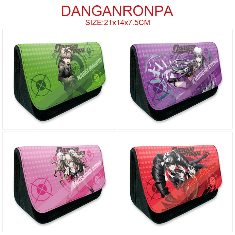 

Danganronpa: Anime Nylon Student School Stationery Bag Cartoon MakeUp Print Pencil Cases Girl Cosmetic Cases Zip Pen Bags