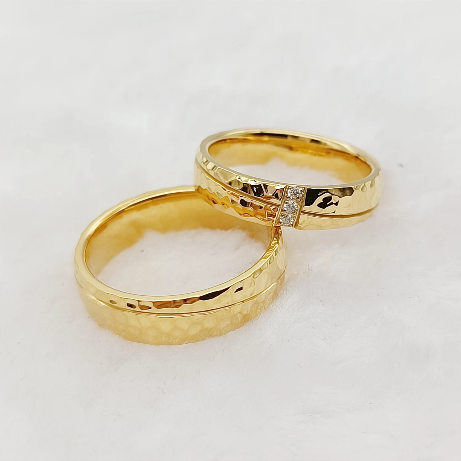 1PC 18K Gold Plated Stainless Steel Wedding Couple Ring Engagement Rings  Set | eBay