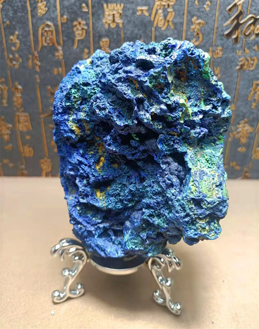 

Rare natural quartz crystal natural azurite malachite gem symbiosis stone ear energy healing mineral sample +++ send support