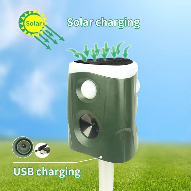 Napelemes Állati Madárcsökkentő Elrettentő Kutya Macska Galamb Robbantja A Kültéri Kert Félelmetes 360 ℃ Ultrahang Taszító - Image 4