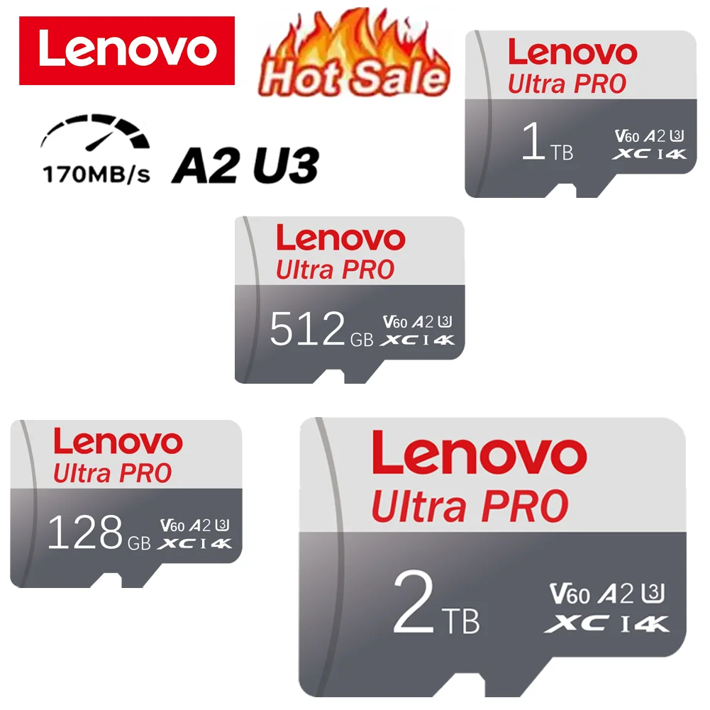 MicroSDXC Memory Card 2TB 1TB 512GB 256GB Lenovo UHS-I U3 Nintendo Switch 4K Video Phones