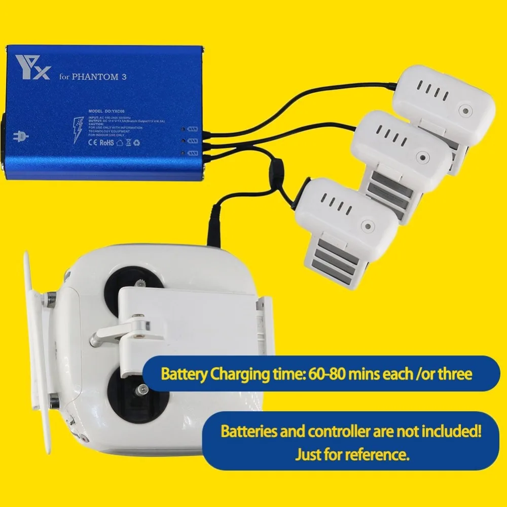 New in Parallel Power Hub Battery for DJI Phantom Controller - Main Image