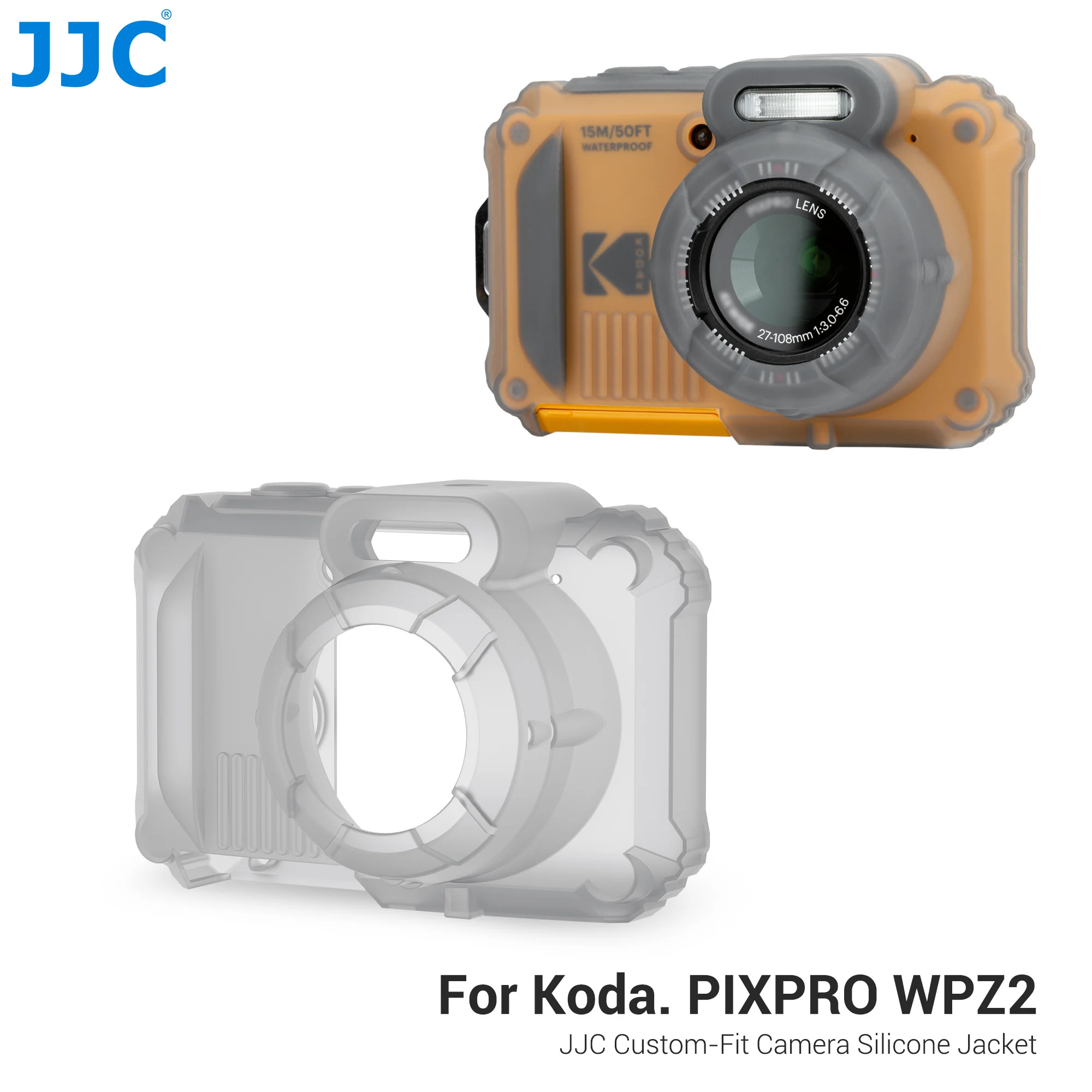Jjc-kodak pixpro wpz2用のソフトシリコンケース,傷防止,軽量保護