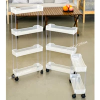 Acrylic Clear Trolley Rack Movable Rolling Utility Cart Narrow Gap Storage Rack with Wheels Bathroom Removable Shelf 2/3/4 Layer 1