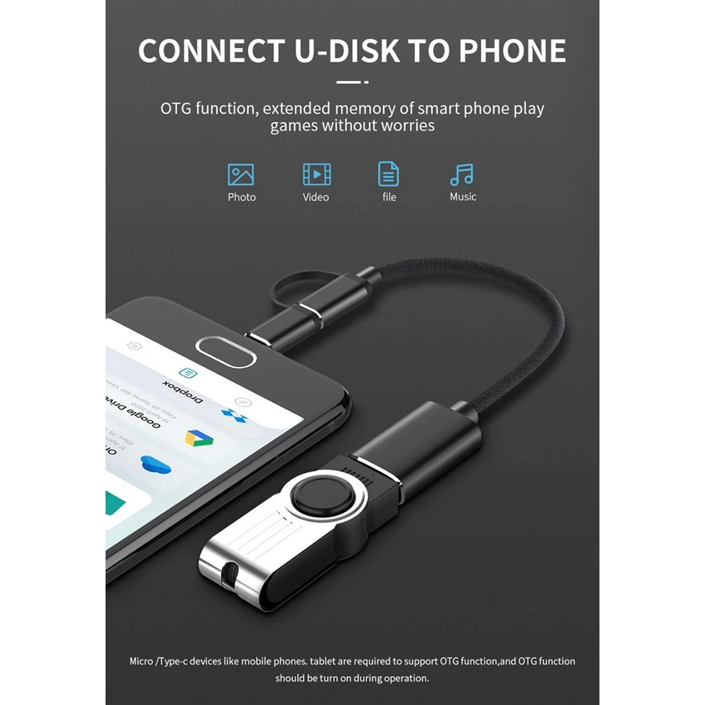 N88R 2 In 1 USB 3.0 OTG 어댑터 케이블 유형-C 마이크로 USB-USB 3.0 인터페이스 변환기(핸드폰 충전 케이블 라인용)