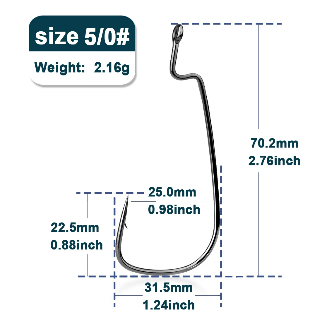 Ewg Hooks 50Pcs Bass Fishing Texas Rig Hooks Wide Gap Offset