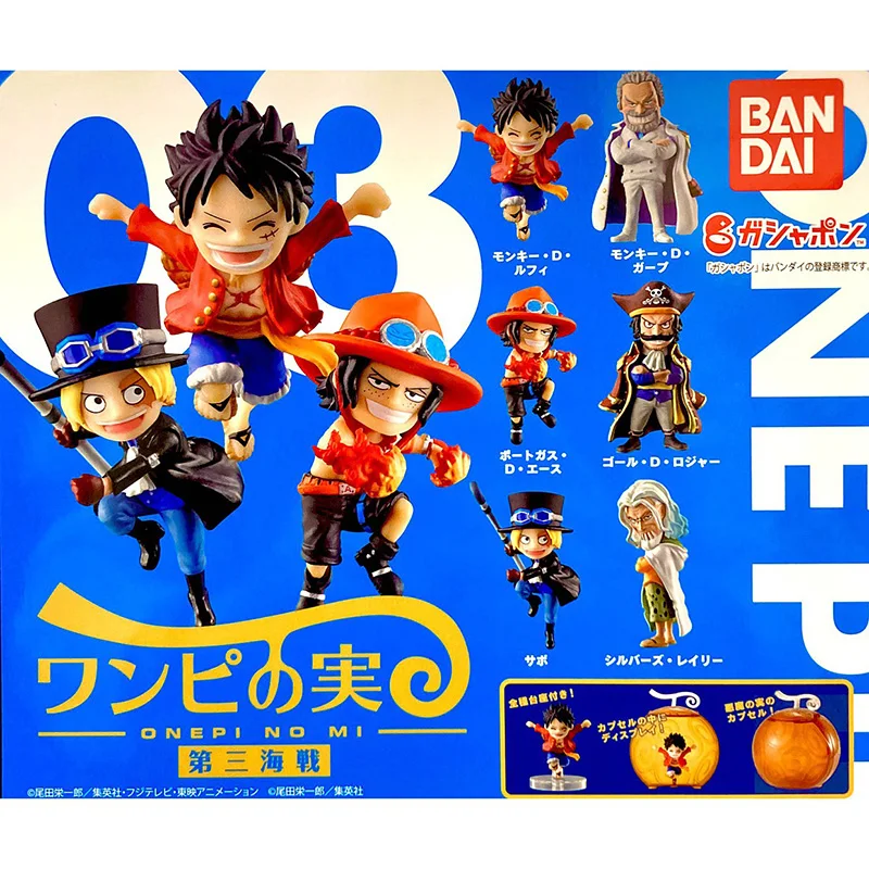 Bandai Genuine One Piece Gashapon Toys Rufy Ace Sabo Gol D Roger Monkey D Garp Silvers Rayigh Action Figure Model Toys
