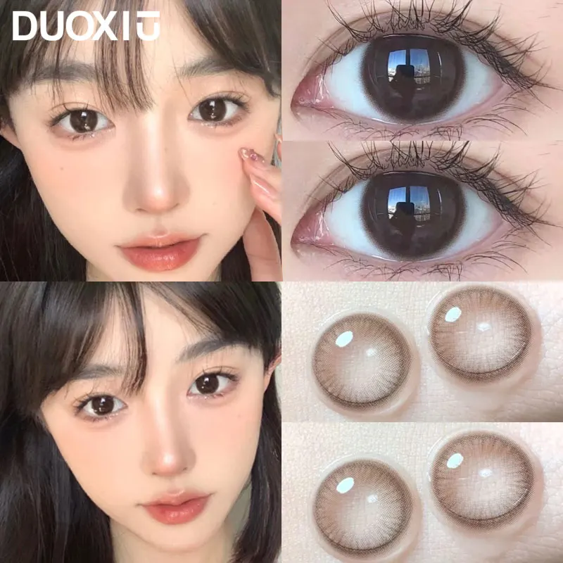 YIMEIXI2PcsColoredContactLenseswithBrownEyesBlackLensMyopiaA