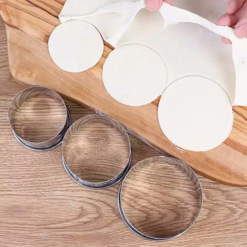 5/1Pcs Round Cookie Cutter Mold Stainless Steel DIY Dumplings Skin Cutter Baking Pastry Cake Biscuit Mould Kitchen Gadgets