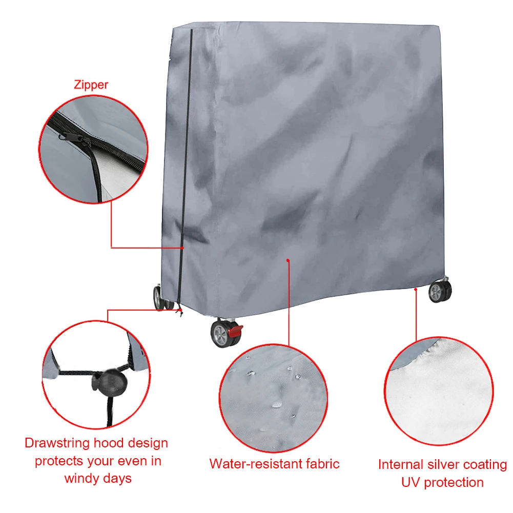 210D Oxford Fabric Folding Ping Pong Table Cover Zipper Table Tennis Table Protector Cover Heavy Duty for All Weather Protection