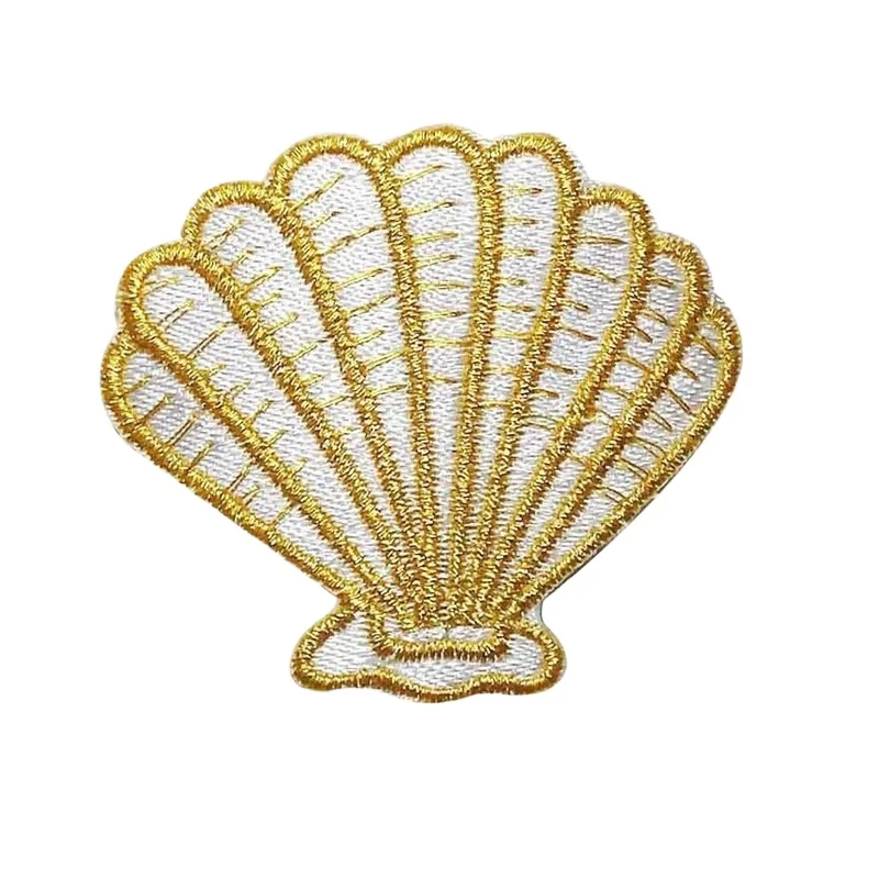 30 teile/los Luxus Stickerei Patch Gold Shell Hemd Tasche Hut Kleid Kleidung Dekoration Accessoire Handwerk DIY Applikation