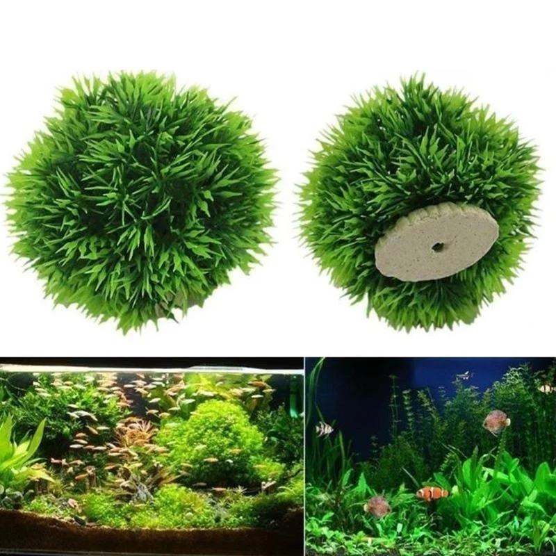 Artificial Aquatic Plastic Plants Aquarium Grass Ball Fish Tank Ornament Aquarium Ornamental Chlorella Prospects Grass For Decor