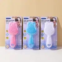 Hair Scrubber Baby Bath Brush Soft Massage Bath Brush Cartoon Rabbit Pattern Skin Friendly Head Scrubber Baby Essential 69HE