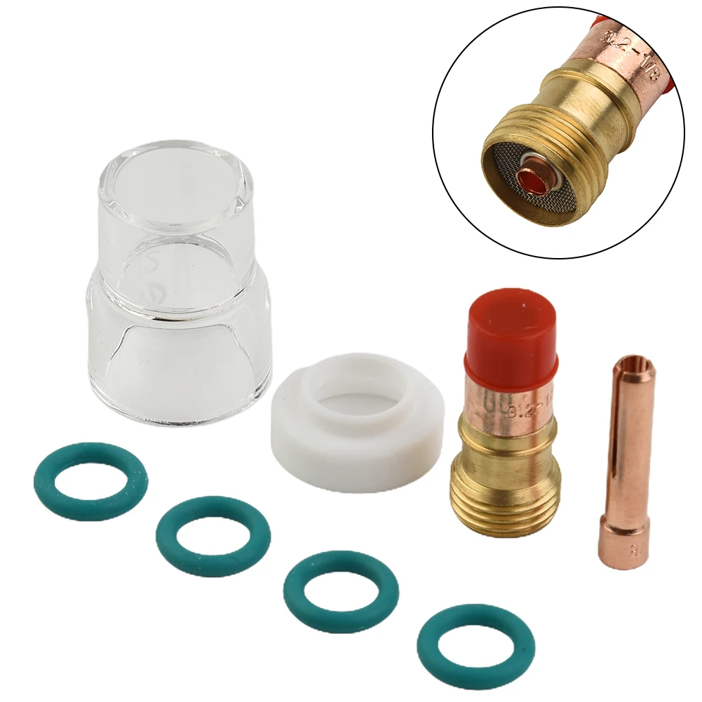 

8pcs/set +12 Heat Glass Cup Kit For WP-17/18/26 TIG Welding Torch Stubby Gas Lens Repalacement Tools Welding Accessories