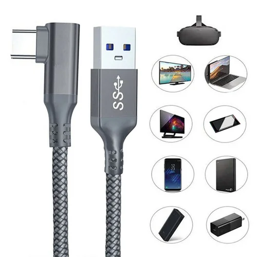 케이블 링크 스마트 3D 가상 현실 VR 안경, Oculus Quest2 Quest 2 용 액세서리, USB A to C타입 3, 5M 헤드셋, Oculis 헬멧 3