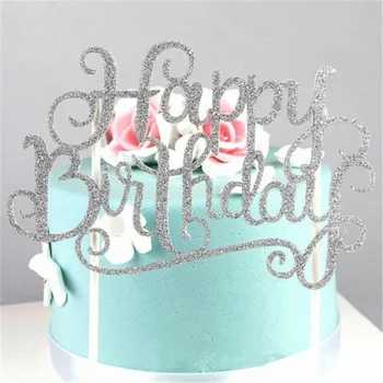 1pc Happy Birthday Candle Party Cake Decoration Supplies Decoration Gold and Silver Set Party Party Supplies