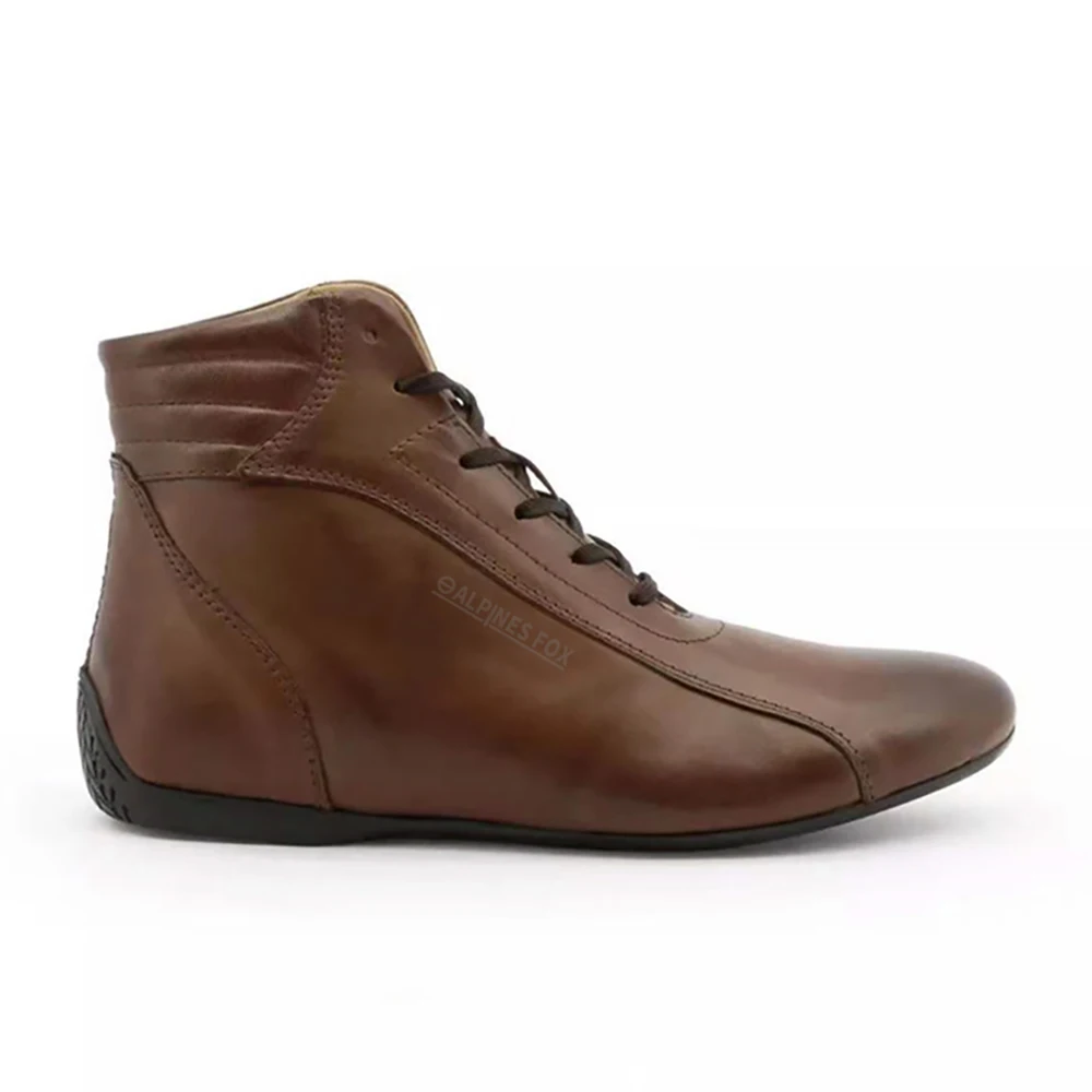 Genuine Leather Karting Racing Shoes Men Women Go Kart Car Driving Shoe FIA Approved Classic Retro Motorcycle Riding Boots