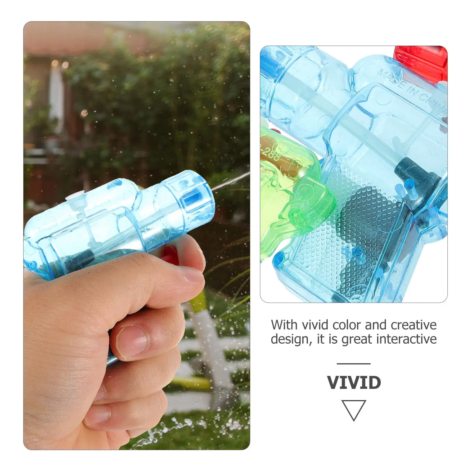 12Pcs 투명한 물총 어린이 여름 재미있는 놀이 야외 수영장 파티 호의품 스플래시 소커 목욕 활동 게임 무작위 색상